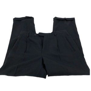 Elegant Black Straight Dress Pants for Men | Wool Blend